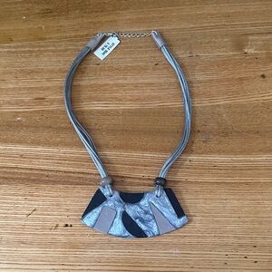 Chic Silver and Black Statement Necklace